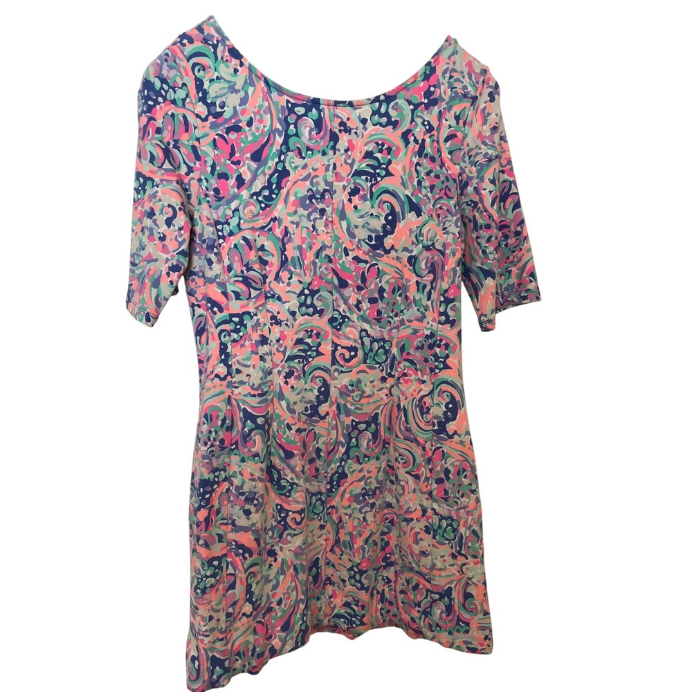 Lilly Pulitzer Low Back Vibrant Paisley Short Sleeve Women's Size L